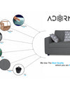 Adorn India Rio Highback L Shape 6 Seater coner Sofa Set (Grey)