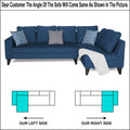 Adorn India Bryson L Shape 6 Seater Sofa Set Plain (Right Hand Side) (Blue) (3 Year Warranty)