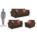 Adorn India Moris 3+2+1 6 Seater Sofa Set (Brown) (3 Year Warranty)