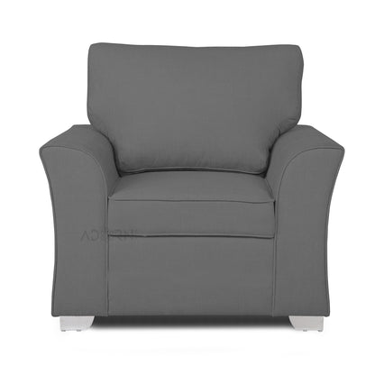 Adorn India Alexia 3+1+1 Sofa Set(Grey)