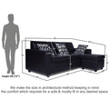 Adorn India Monteno Leatherette Modular 4 Seater Sofa Set (Black) (3 Year Warranty)