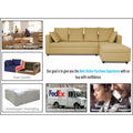Zink Straight line L Shape 6 Seater Sofa Plain Cushion (Beige)