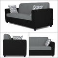 Adorn India Rio Highback 3-1-1 5 Seater Sofa Set (Black & Grey)
