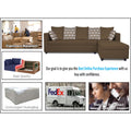 Zink Straight line L Shape 6 Seater Sofa Rhombus Cushion(Camel)