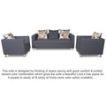 Adorn India Alita 3-1-1 Compact 5 Seater Sofa Set (Dark Grey), Wood, Foam