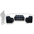 Adorn India Webster Leatherette Five Seater Sofa Set 3-1-1 (Black)