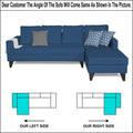 Adorn India Hallton Plain L Shape 6 Seater Sofa Set RHS (Blue) (3 Year Warranty)