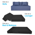 Adorn India Easy Three Seater Sofa Cum Bed Checks Design 5' x 6' (Grey)