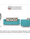 Adorn India Alita 3-1-1 Compact 5 Seater Sofa Set (Aqua Blue)