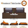 Adorn India Easy Three Seater Sofa Cum Bed Wave '5 x 6' (Brown)