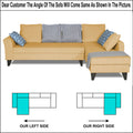 Adorn India Maddox Stripes L Shape 6 Seater Sofa Set RHS (Beige) (3 Year Warranty)