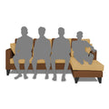 Adorn India Denver L Shape 5 Seater Sofa Set RHS (Brown & Beige) (3 Year Warranty)