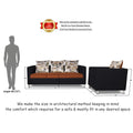 Adorn India Exclusive Two Tone Alita Compact 3-1-1 Sofa Set (Rust & Black), Wood, Foam