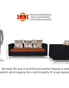 Adorn India Exclusive Two Tone Alita Compact 3-1-1 Sofa Set (Rust & Black)