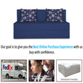 Adorn India Easy Two Seater Sofa Cum Bed Floral '4 x 6' (Blue), Foam