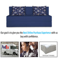 Adorn India Easy Three Seater Sofa Cum Bed Floral '5 x 6' (Blue), Foam