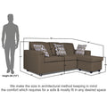 Adorn India Monteno L Shape 4 Seater Sofa Set (Brown) (3 Year Warranty)