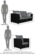 Zink Straight Line 3-1-1 5 Seater Sofa Set(Black & Grey)