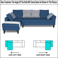 Adorn India Maddox L Shape Left Hand Side Stripes 6 Seater Sofa Set (Blue) (3 Year Warranty)