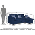 Adorn India Monteno L Shape 4 Seater Sofa Set (Blue) (3 Year Warranty)