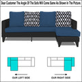 Adorn India Beetle Rhombus L Shape 5 Seater Sofa Set RHS (Blue & Black) (3 Year Warranty)