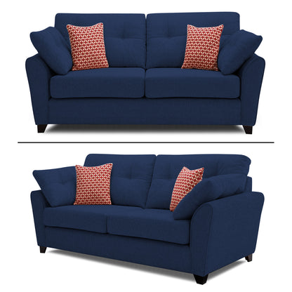 Adorn India Moris 6 Seater 3+2+1 Fabric Sofa Set (Blue)