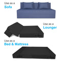 Adorn India Easy 3 Seater Sofa Cum Bed Checks Design 6' x 6' (Grey)