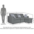 Adorn India Monteno L Shape 4 Seater Sofa Set (Grey) (3 Year Warranty)