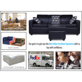 Adorn India Monteno Leatherette Modular 4 Seater Sofa Set (Black) (3 Year Warranty)