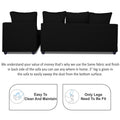 Zink Straight line L Shape 6 Seater Sofa Plain Cushion(Black)