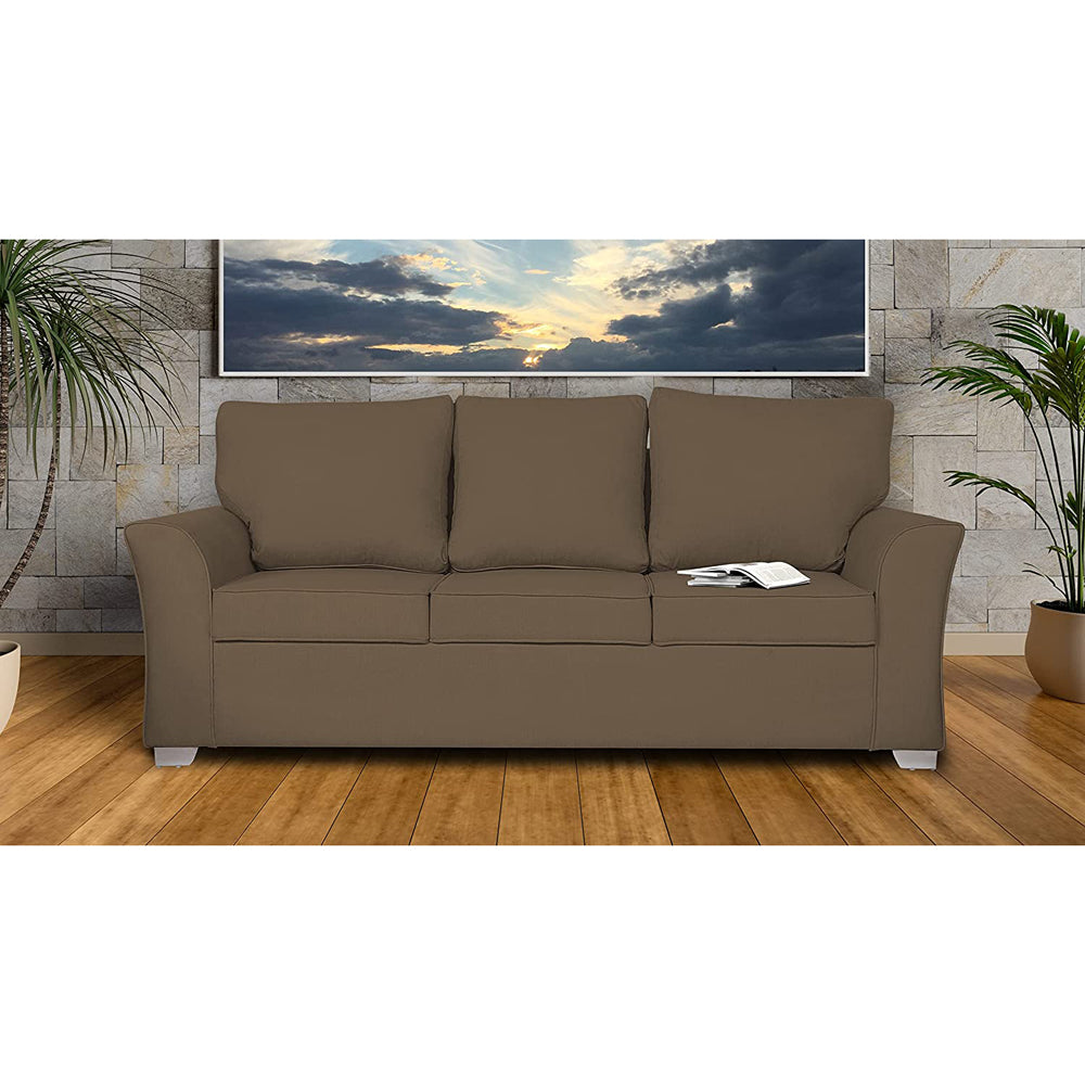 Adorn India Alexia 3 Seater Sofa(Brown)