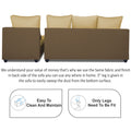 Adorn India Zink Straight line Wooden L Shape 5 Seater Sofa with Plain Cushion (Brown & Beige)