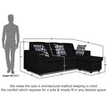 Adorn India Monteno Modular Sofa Set (Black)