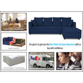 Adorn India Zink Straight line L Shape 6 Seater Sofa Plain Cushion (Blue)
