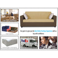 Adorn India Rio Highback 3 Seater Sofa (Brown & Beige) (3 Year Warranty)