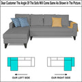 Adorn India Hallton Plain L Shape 6 Seater Sofa Set LHS (Grey) (3 Year Warranty)