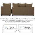 Zink Straight line L Shape 6 Seater Sofa Plain Cushion(Camel)
