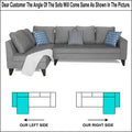 Adorn India Bryson L Shape 6 Seater Sofa Set Plain (Left Hand Side) (Grey) (3 Year Warranty)