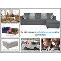 Zink Straight Line L Shape 6 Seater Sofa Set Rhombus Cushion (Right Hand Side) (Grey)
