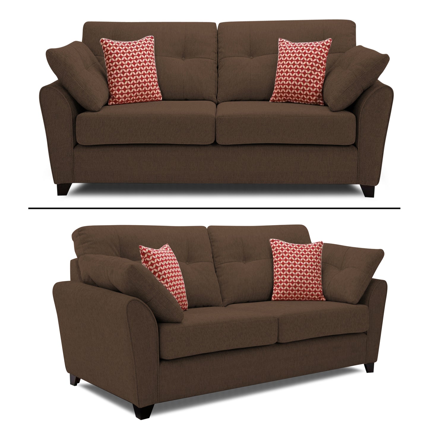 Adorn India Moris 6 Seater 3+2+1 Fabric Sofa Set (Brown)