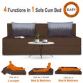 Adorn India Easy Three Seater Sofa Cum Bed Wave '6 x 6' (Brown)