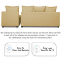 Zink Straight line L Shape 6 Seater Sofa Plain Cushion (Beige)