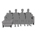 Adorn India Denver L Shape 5 Seater Sofa Set LHS (Grey) (3 Year Warranty)