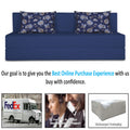 Adorn India Easy Three Seater Sofa Cum Bed Floral '6 x 6' (Fabric, Blue)