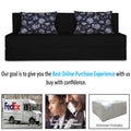Adorn India Easy Three Seater Sofa Cum Bed Floral '6 x 6' (Black)(1 Year Warranty)