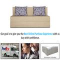 Adorn India Easy Two Seater Sofa Cum Bed Floral '4 x 6' (Beige), Foam