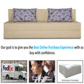 Adorn India Easy Three Seater Sofa Cum Bed Floral '6 x 6' (Beige), Foam