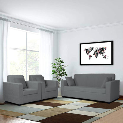 Adorn India Rio Decent 3-1-1 5 Seater Sofa Set (Grey)