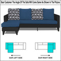 Adorn India Beetle Rhombus L Shape 5 Seater Sofa Set LHS (Blue & Black) (3 Year Warranty)