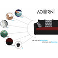 Zink Straight line L Shape 5 Seater Sofa Rhombus Cushion(Maroon & Black), Wood, Foam